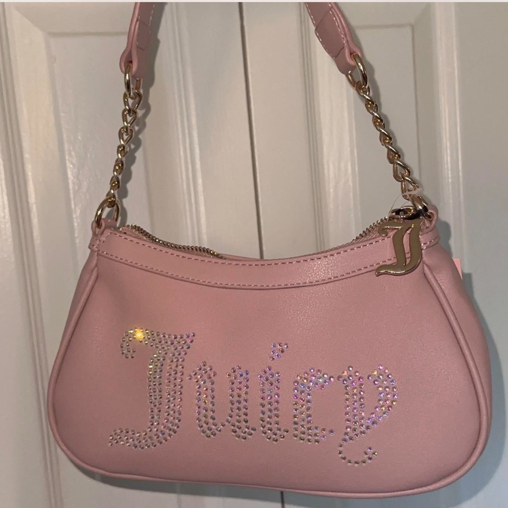 Juicy Couture Light Pink Shoulder Bag with Gold Accents
